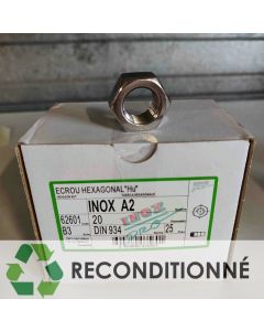 BOÎTE DE 25 ÉCROUS HEXAGONAUX HU INOX ||  M20 (JAMAIS UTILISÉ, DANS SON EMBALLAGE D'ORIGINE)