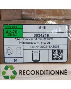 BOÎTE DE 50 ÉCROUS HEXAGONAUX M18 || WURTH FRANCE SA 0934218 (JAMAIS UTILISÉ, DANS SON EMBALLAGE D'ORIGINE)