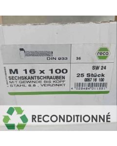 BOÎTE DE 25 VIS HEXAGONALES M16X100 || RECA 0057 16 100 (JAMAIS UTILISÉ, DANS SON EMBALLAGE D'ORIGINE)