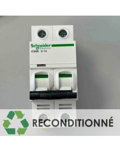 ACTI9 DISJONCTEUR IC60N 2P 1A COURBE D || SCHNEIDER ELECTRIC FRANCE A9F75201 (JAMAIS UTILISÉ, DANS SON EMBALLAGE D'ORIGINE)