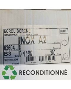 BOÎTE DE 200 ÉCROUS BORGNES INOX M8 ||  62604 (JAMAIS UTILISÉ, DANS SON EMBALLAGE D'ORIGINE)