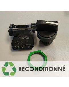 BOUTON TOURNANT MANETTE - Ø22 - 2 POSITIONS FIXE - NOIR - 1F - VIS ÉTRIER || SCHNEIDER ELECTRIC FRANCE XB5AD21 (JAMAIS UTILISÉ, DANS SON EMBALLAGE D'ORIGINE)